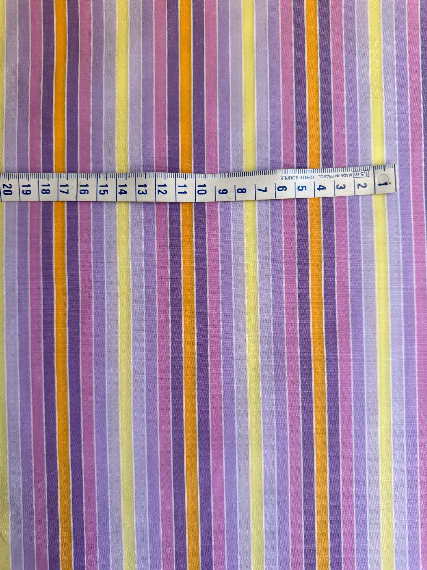 Coton - Rayures violettes et jaunes - Coupon de 3m