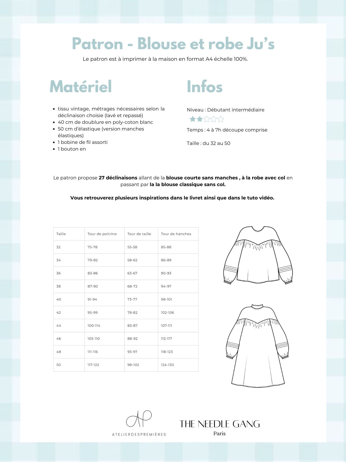 Patron de la blouse/robe JU'S
