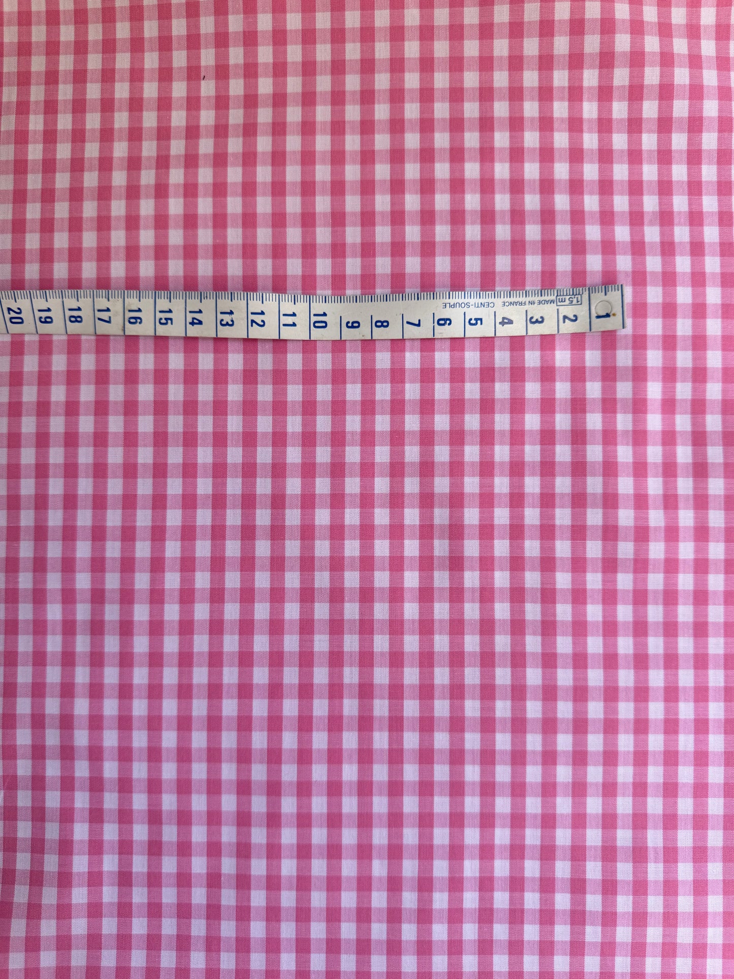 Coton - Vichy rose - Coupon de 3m
