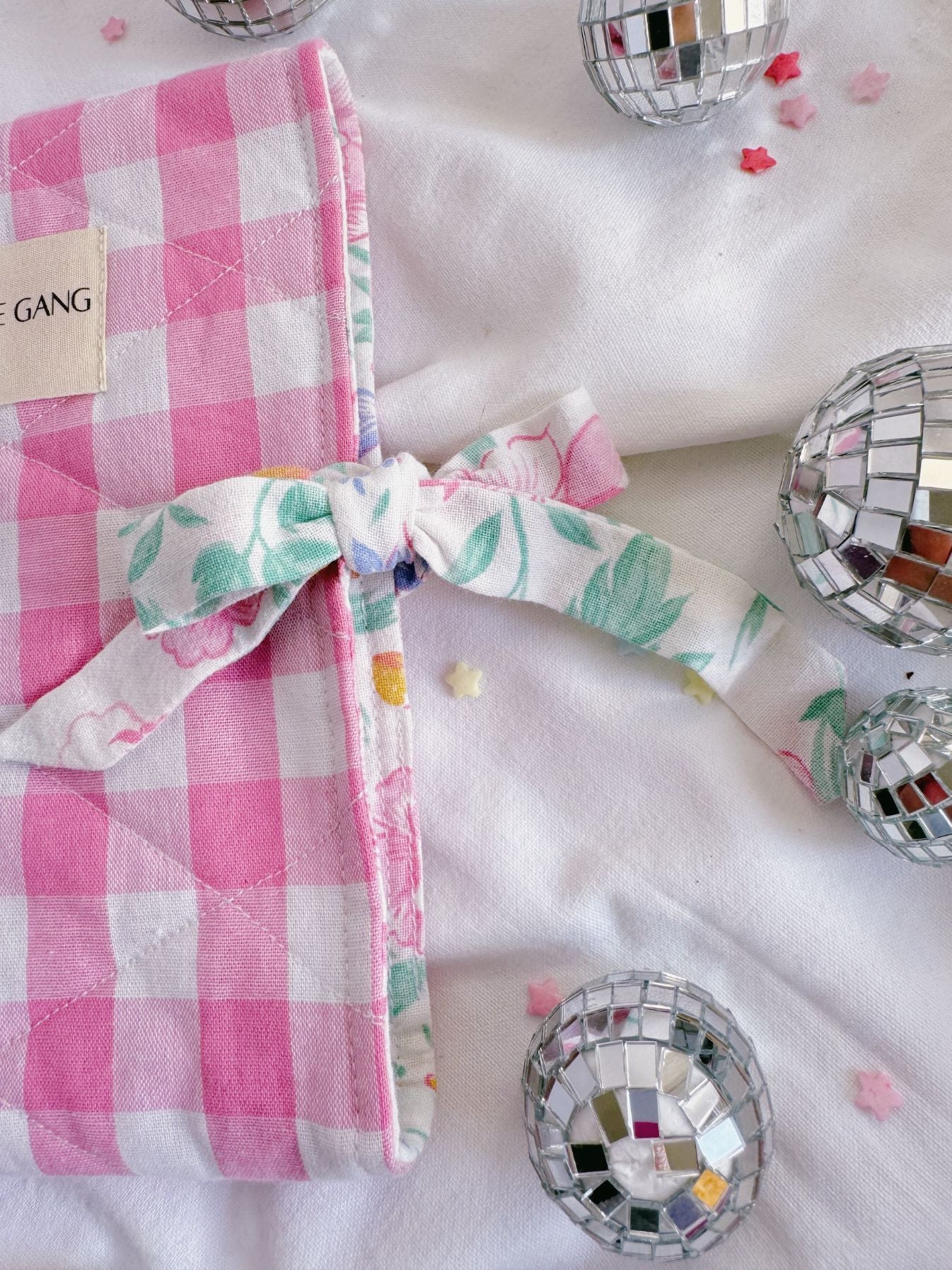 Housse de livre - Vichy rose