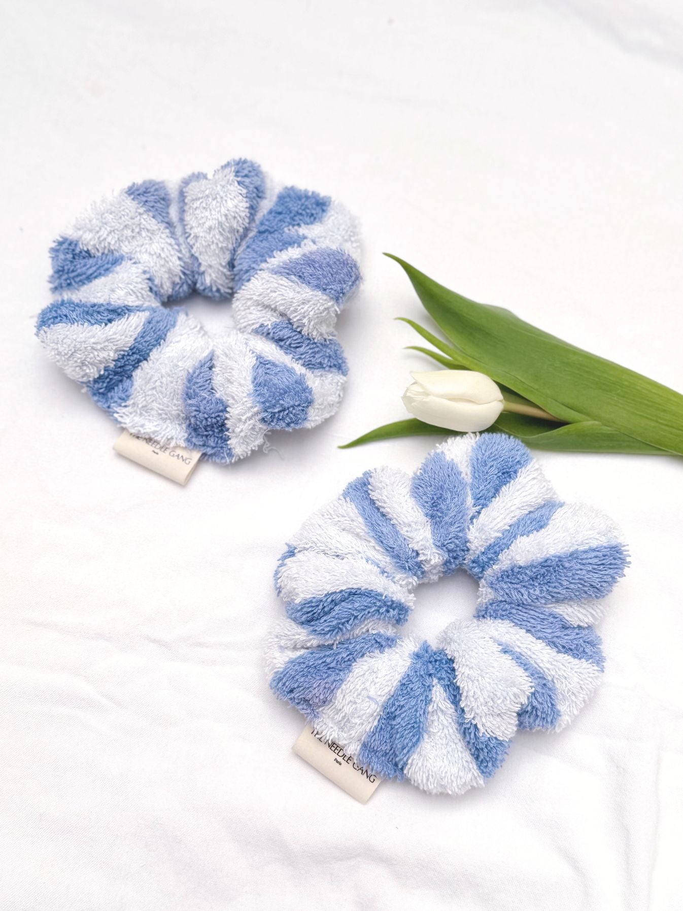 Chouchous serviette - Rayures bleues et blanches
