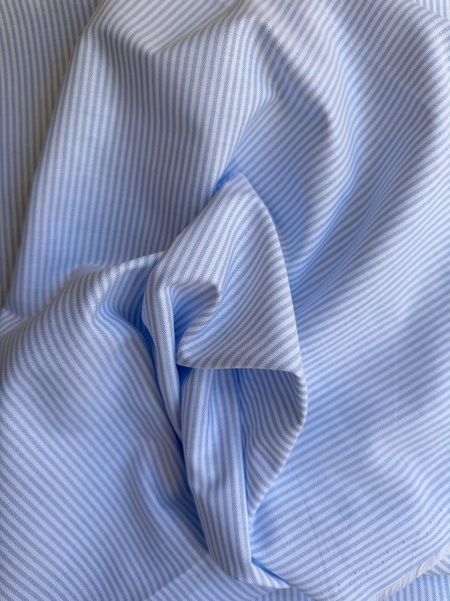 Toile de coton - Rayures bleues - Coupon de 3m