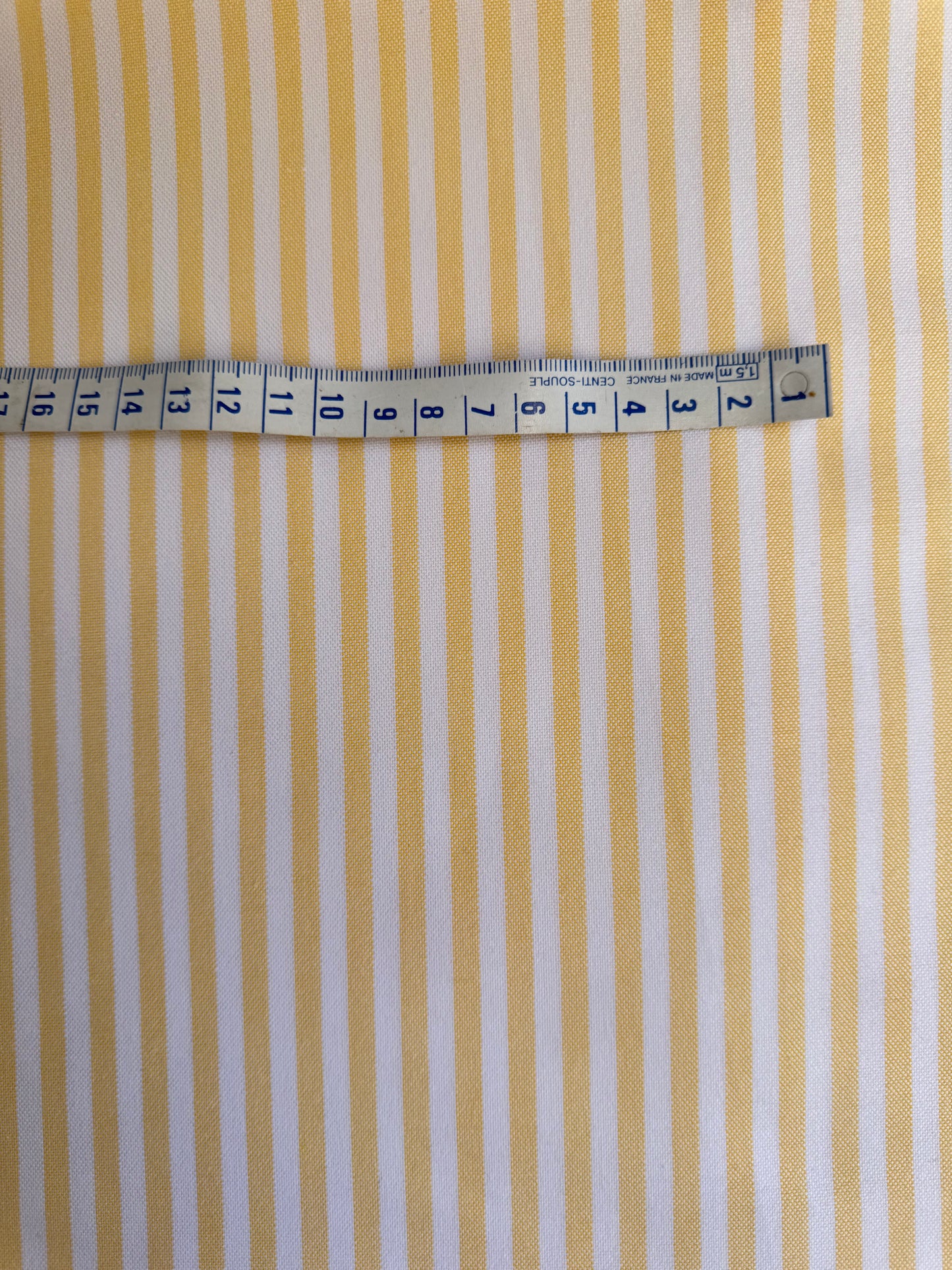 Toile de coton - Rayures jaunes - Coupon de 3m