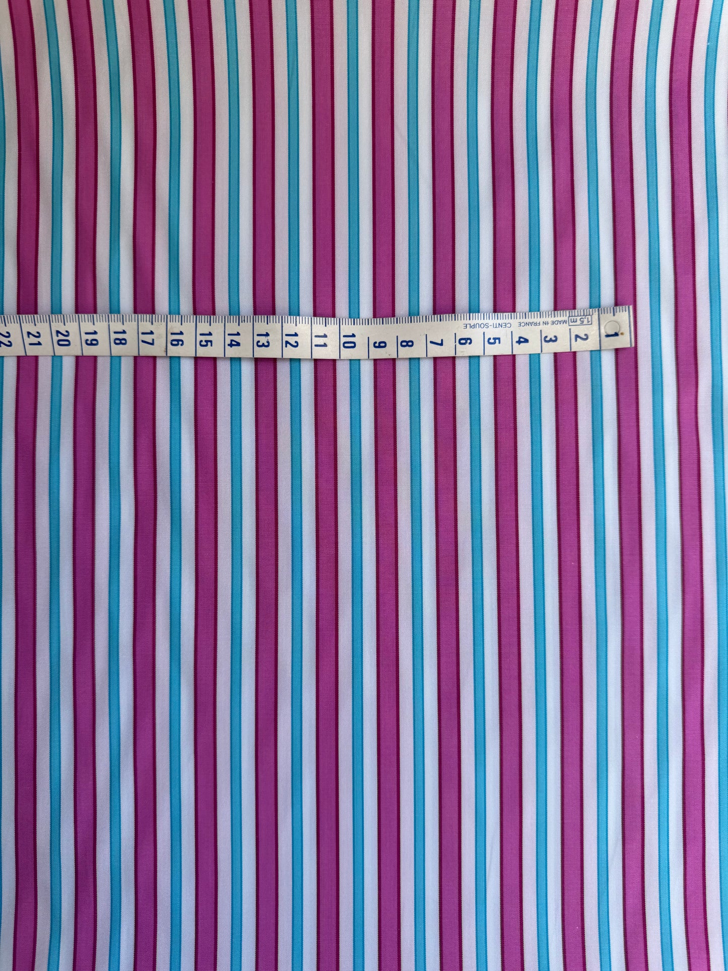 Coton - Rayures roses et bleues - Coupon de 3m