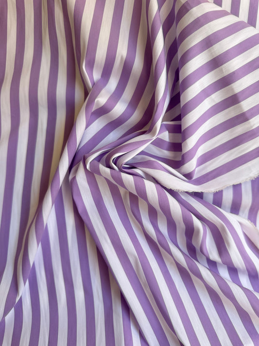 Coton - Rayures mauves - Coupon de 3m