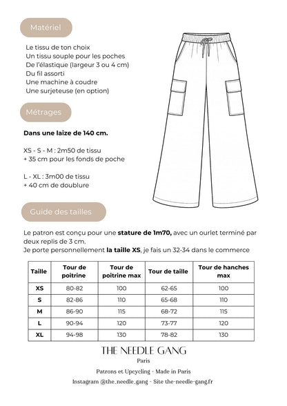 Patron du baggy Mila