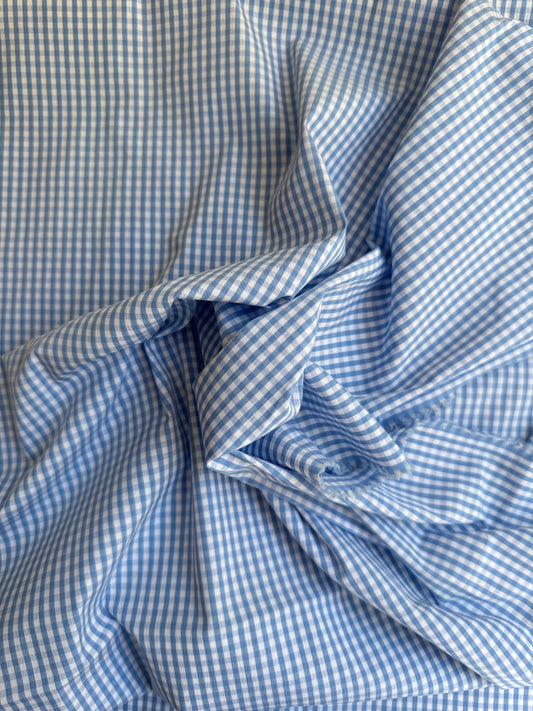 Coton - Vichy bleu - Coupon de 3m
