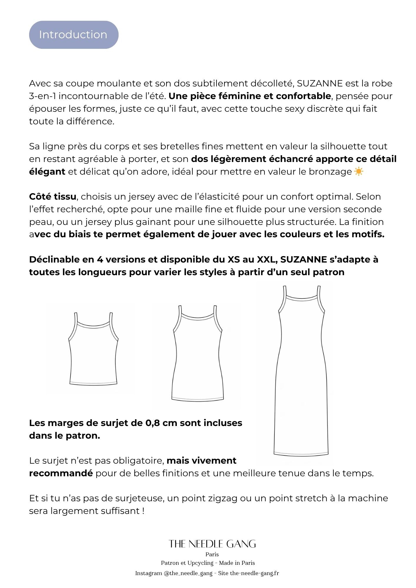 Patron de la robe Suzanne