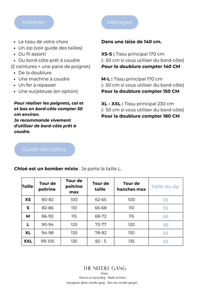 Patron du bomber Chloé