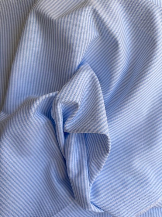 Toile de coton - Rayures bleues  - Coupon de 3m