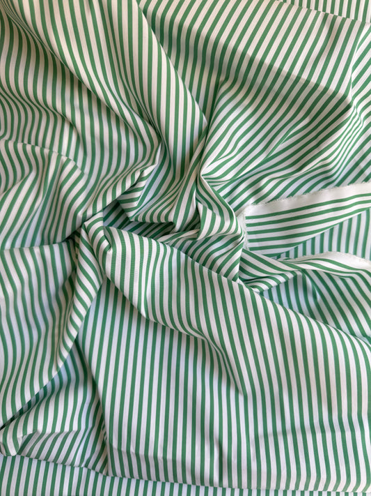 Coton - Rayures vertes - Coupon de 3m