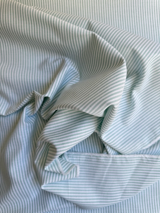 Toile de coton - Rayures vertes - Coupon de 3m