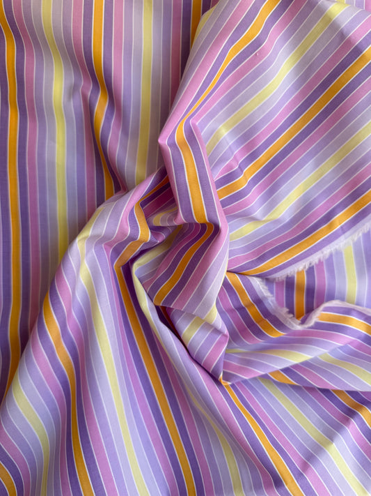 Coton - Rayures violettes et jaunes - Coupon de 3m