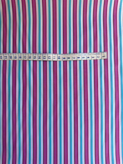 Coton - Rayures roses et bleues - Coupon de 3m