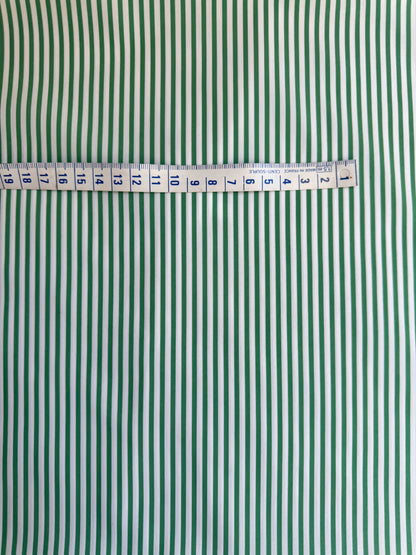 Coton - Rayures vertes - Coupon de 3m