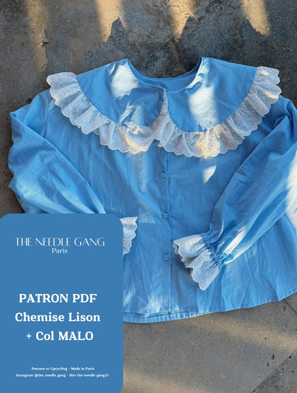 Patron de la blouse Lison + extension col Malo