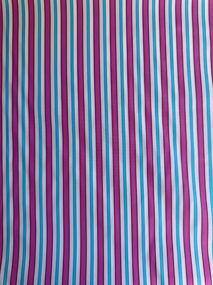 Coton - Rayures roses et bleues - Coupon de 3m