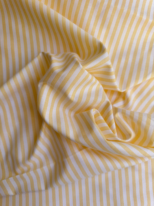 Toile de coton - Rayures jaunes - Coupon de 3m