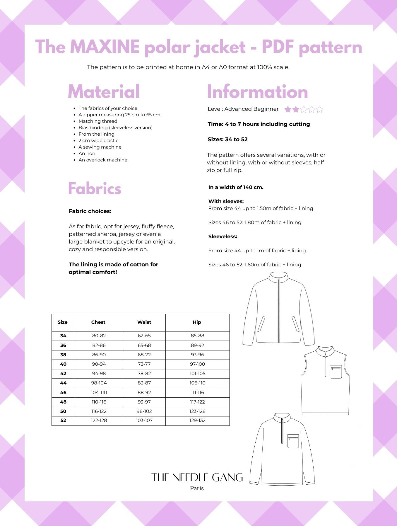 MAXINE Polar - PDF pattern - English version