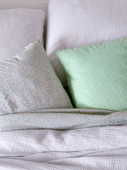 Housse de coussin - Vichy vert