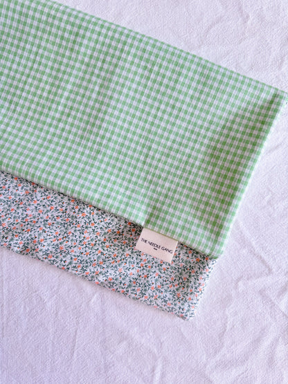 Housse de coussin - Vichy vert